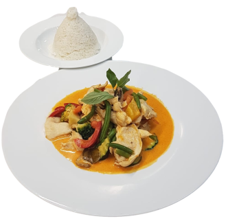 Thailändische Gerichte mit Mangogeschmack (ohne Glutamat)